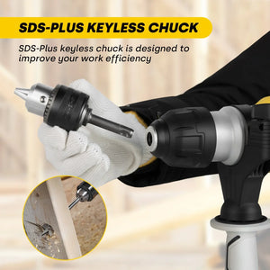 12A Heavy Duty SDS - Plus Rotary Hammer Drill for Concrete and Stone - EnventorTool