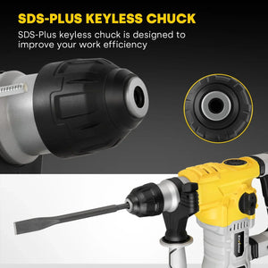 12A Heavy Duty SDS - Plus Rotary Hammer Drill for Concrete and Stone - EnventorTool