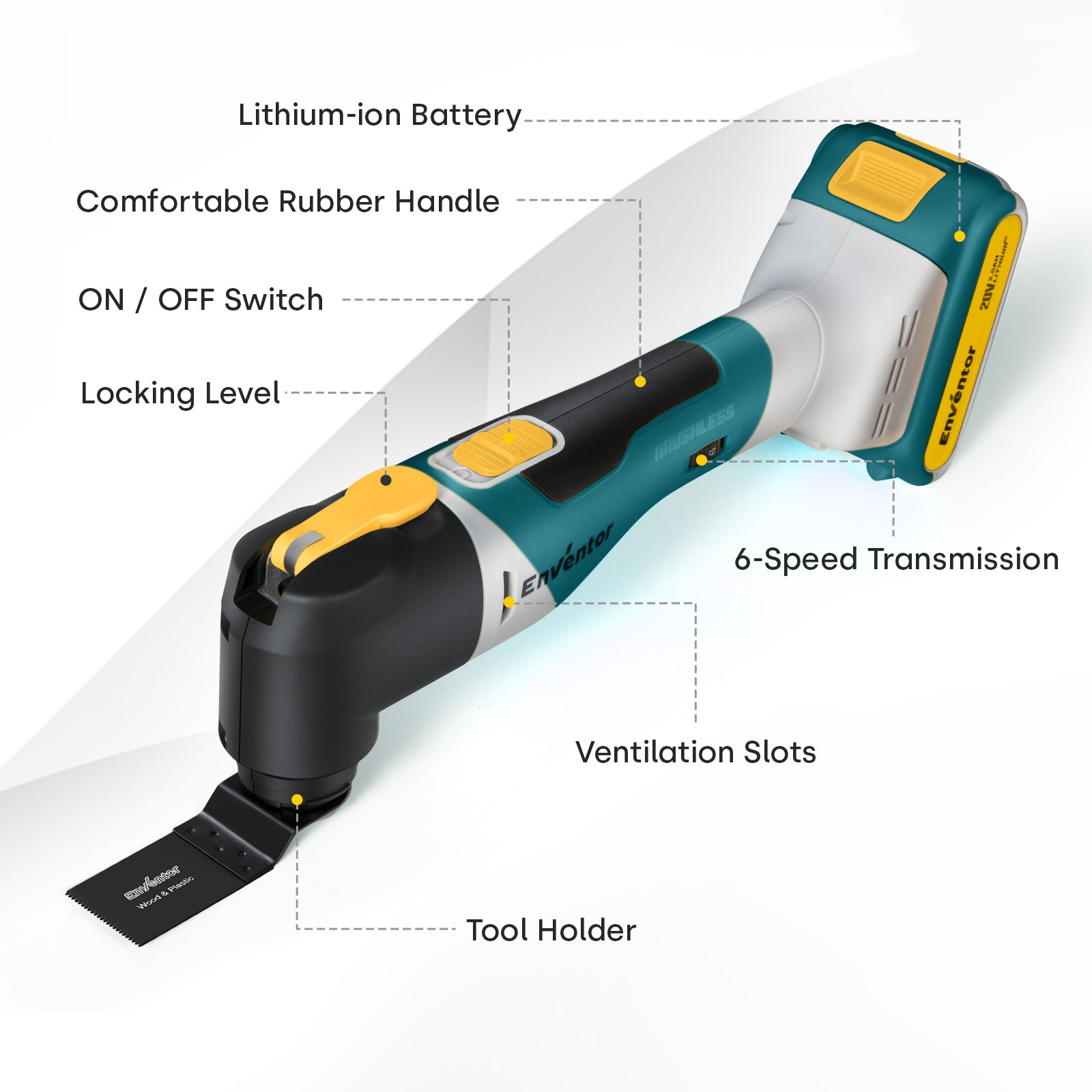 Enventor 20V Electric Oscillating Multi-Tool Kit