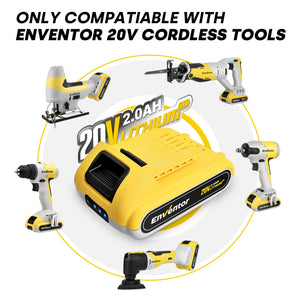 20V 2.0Ah Lithium Ion Replacement Battery for Cordless Power Tools - EnventorTool
