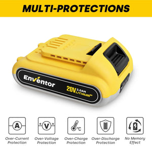 20V 2.0Ah Lithium Ion Replacement Battery for Cordless Power Tools - EnventorTool