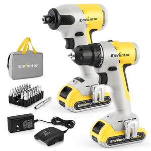 20V Cordless Drill Driver and Impact Driver Combo Kit - EnventorTool