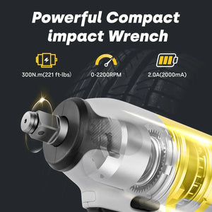 20V Cordless Power Impact Wrench | Brushless Motor & Lithium - Ion Battery - EnventorTool