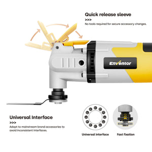 2.5A Electric Oscillating Multi Tool with 43 PCS Accessories - EnventorTool