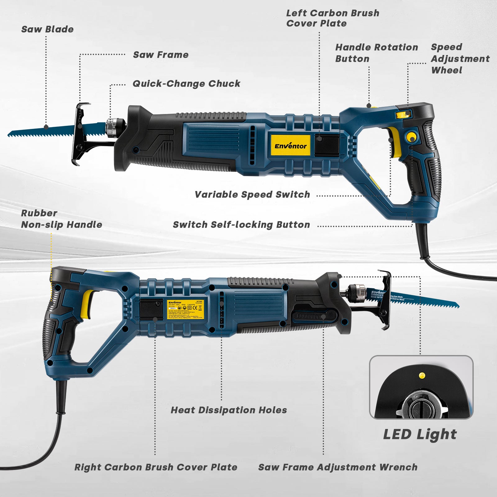 Enventor 7A/850W Reciprocating Saw