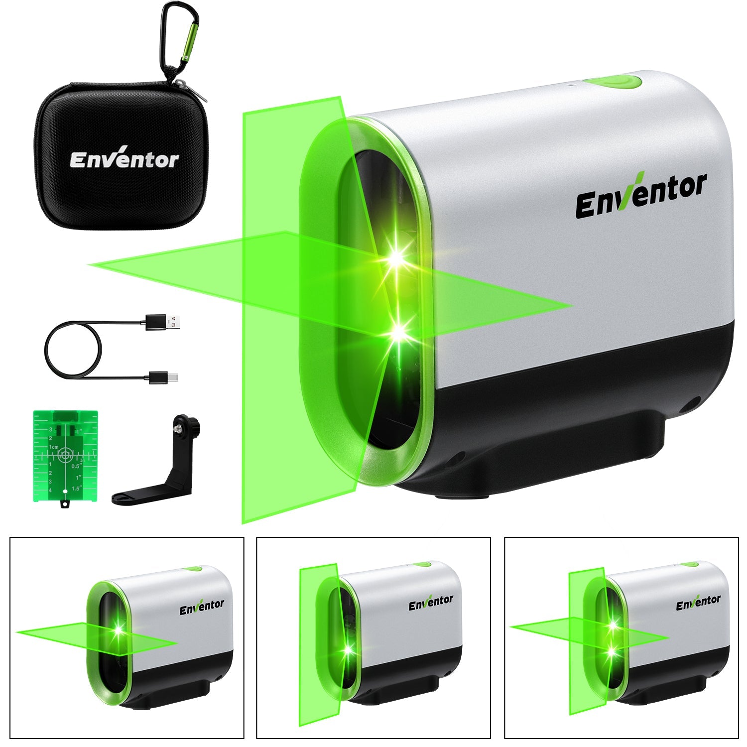 360° Rotatable Green Laser Level with Self - Leveling Capability - EnventorTool