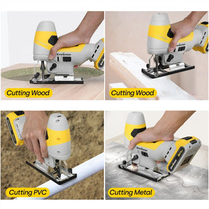 Cordless Jigsaw with Adjustable Speed and LED Light - EnventorTool