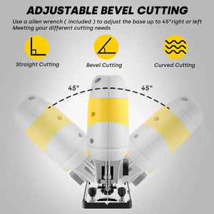 Cordless Jigsaw with Adjustable Speed and LED Light - EnventorTool