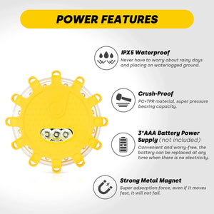 LED Road Safety Flares with 9 Modes and Magnetic Base - EnventorTool