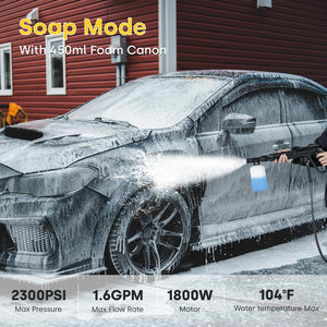 Portable High Pressure Washer | 2300 PSI Powerful Cleaning Solution for Cars and Homes - EnventorTool