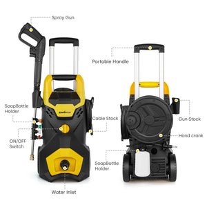 Portable High Pressure Washer | 2300 PSI Powerful Cleaning Solution for Cars and Homes - EnventorTool