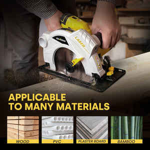 Powerful 12A Electric Circular Saw with Laser Guide - EnventorTool