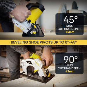 Powerful 12A Electric Circular Saw with Laser Guide - EnventorTool