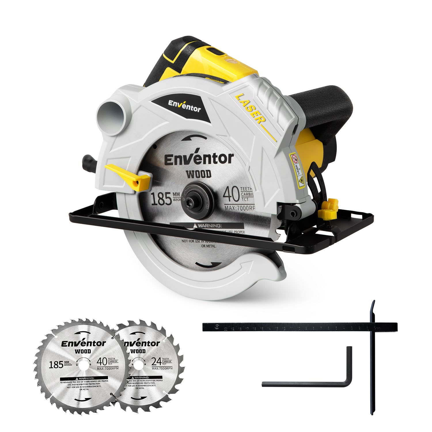 Powerful 12A Electric Circular Saw with Laser Guide