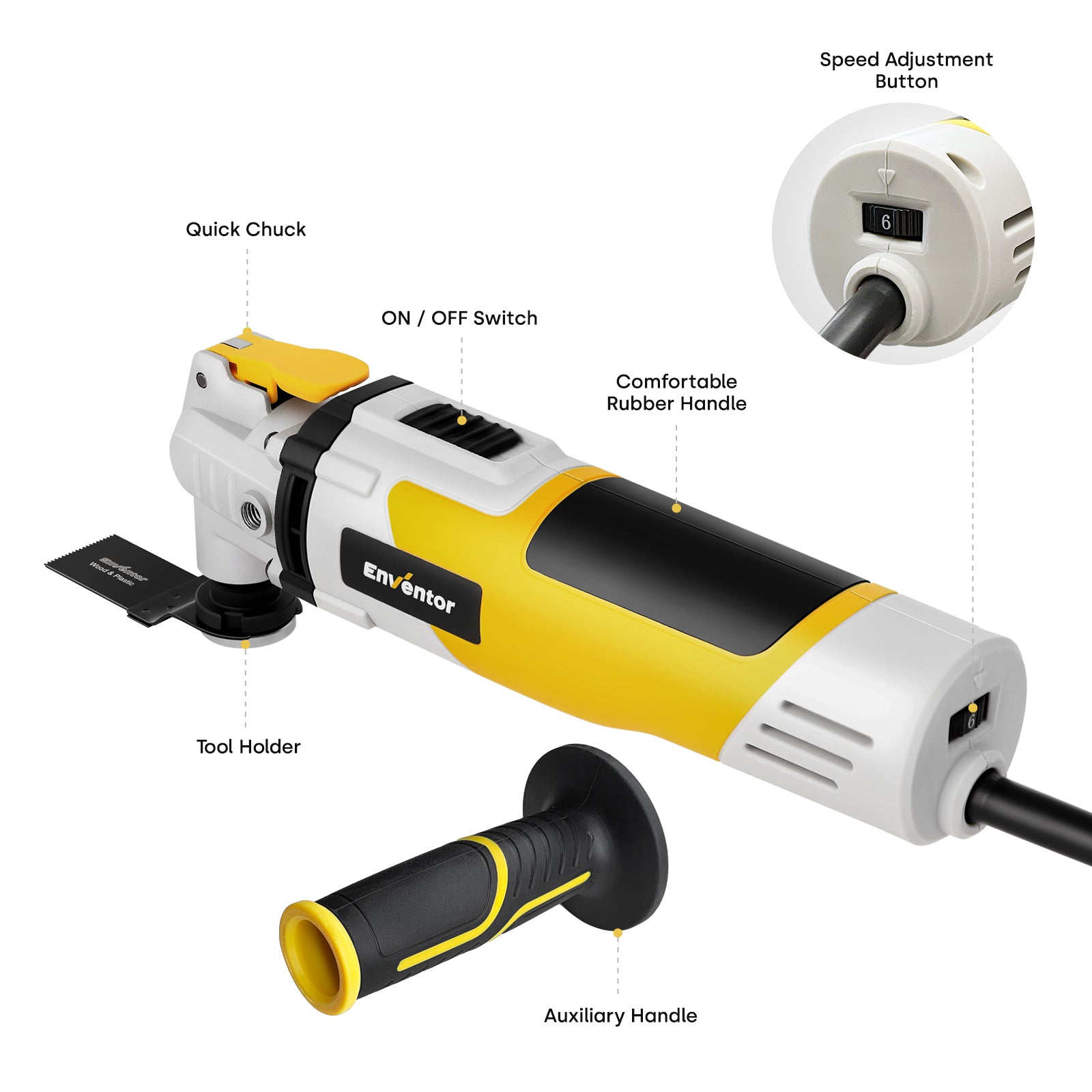 2.5A Electric Oscillating Multi Tool with 43 PCS Accessories