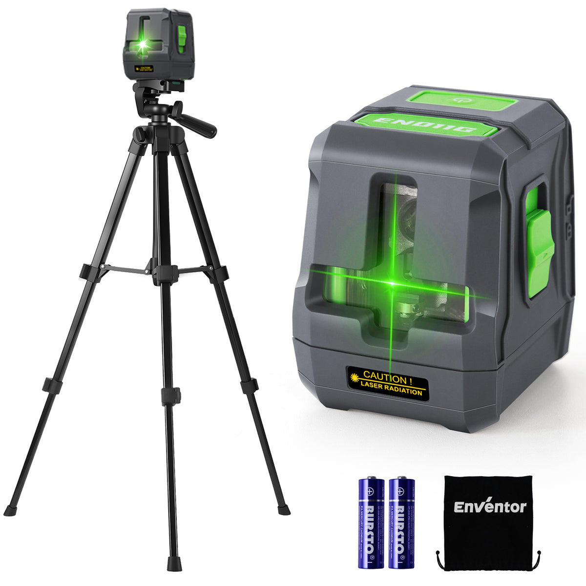 Enventor 360° Green Laser Level Self-Leveling with Tripod