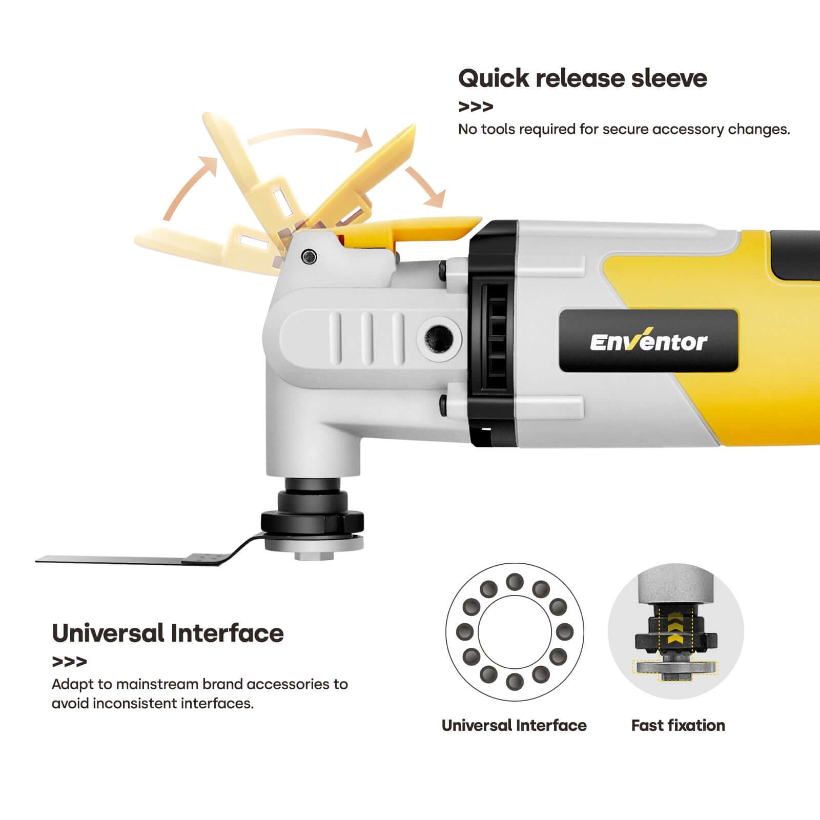 2.5A Electric Oscillating Multi Tool with 43 PCS Accessories - EnventorTool