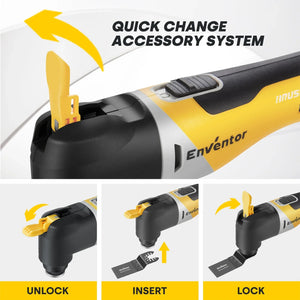 Cordless Oscillating Multitool with 28 Accessories and Fast Charger - EnventorTool