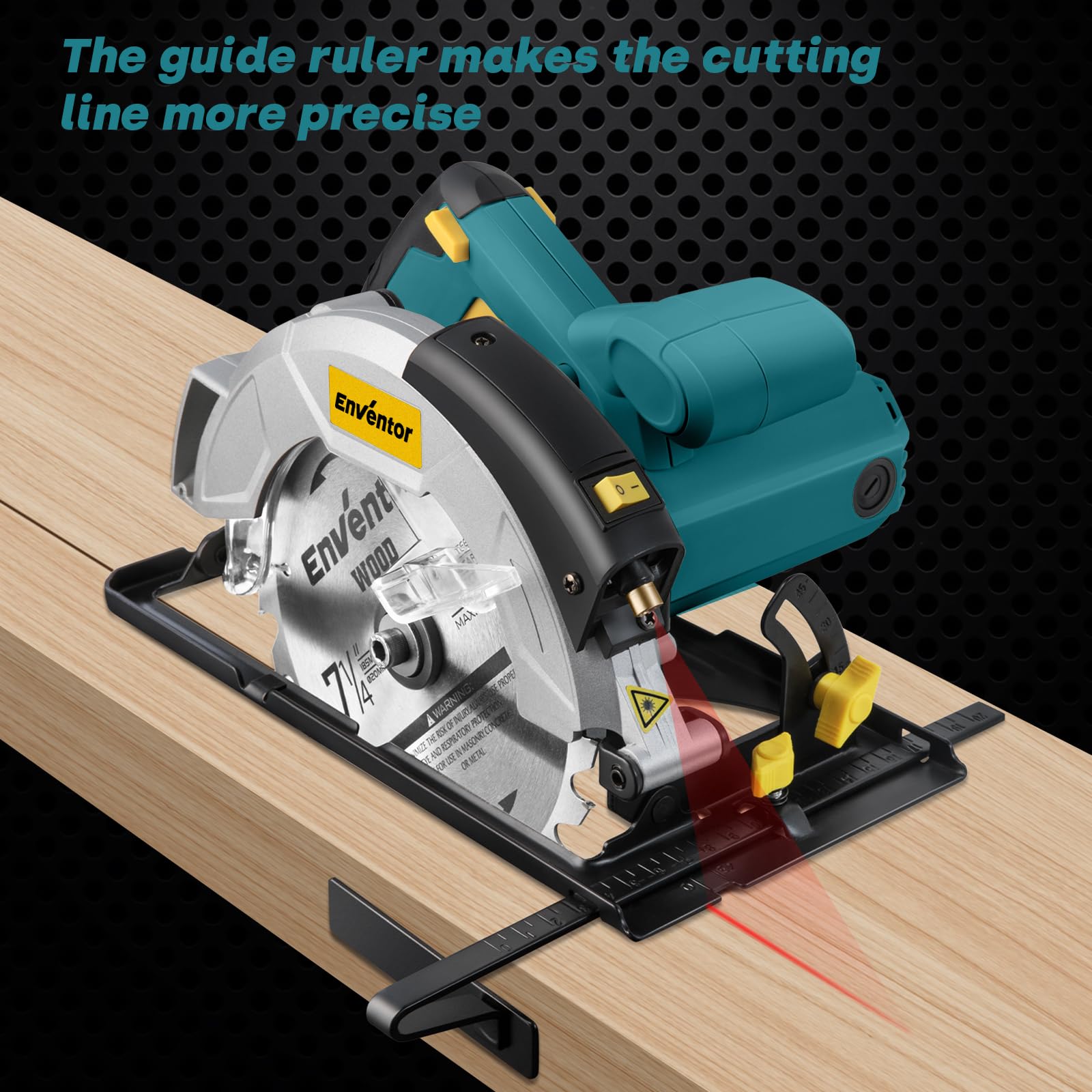 Enventor 10A Circular Saw | 5800 RPM, 7-1/4" Blade, Laser Guide