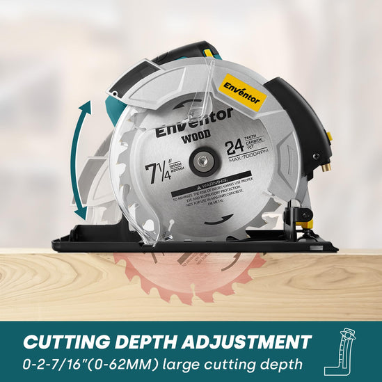 Enventor 10A Circular Saw | 5800 RPM, 7-1/4