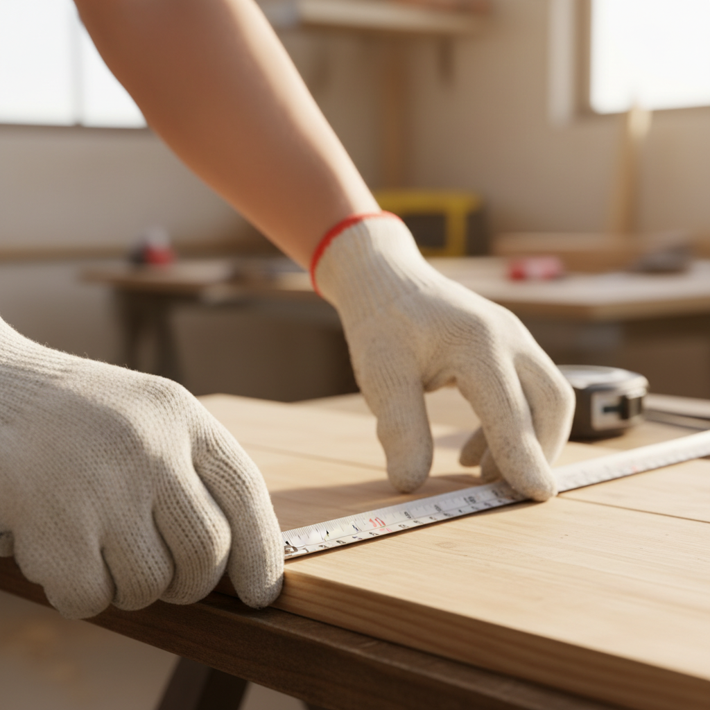 Quality You Can Rely On - Gloved Hands Measuring